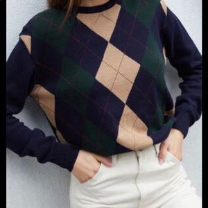 Brandy Melville/John Galt argyle sweater - excellent condition! OS